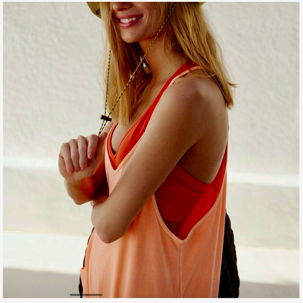 Hot Shot Onesie FP Movement by Free People Jumpsuit with Relaxed Fit in Melon - Picture 4 of 10